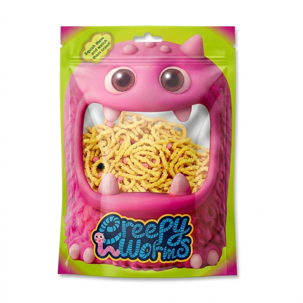 Żółte robaczki sensoryczne Creepy Worms Stnux w zbliżeniu