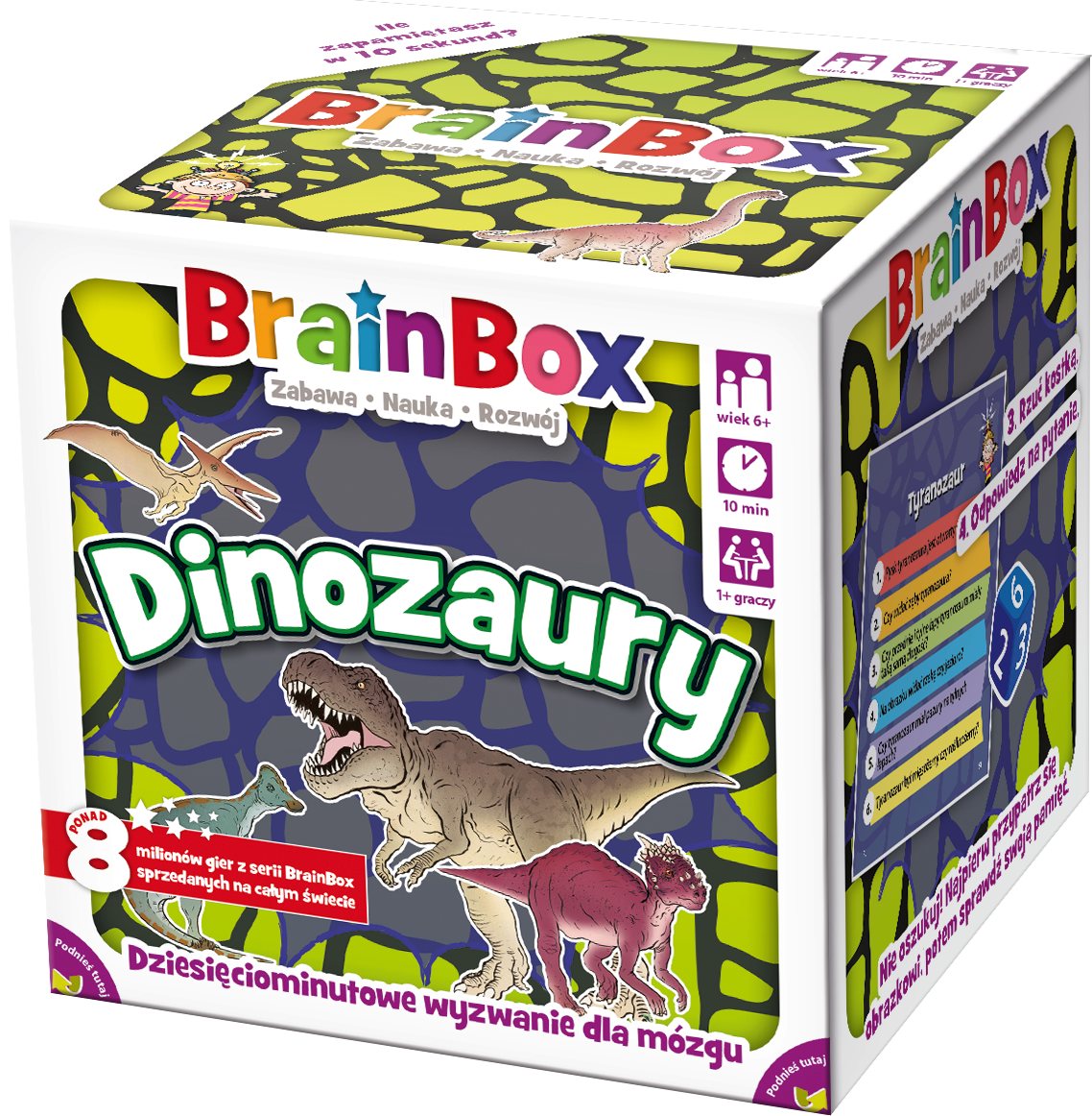 BrainBox Dinozaury edukacyjna gra pamięciowa REBEL - ilustracja karty z dinozaurem