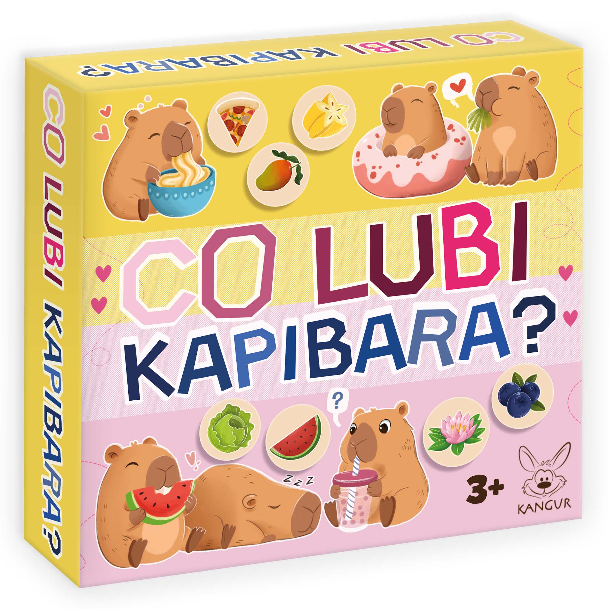 Elementy gry Co lubi Kapibara? - żetony i karty do zabawy dla dzieci 3+