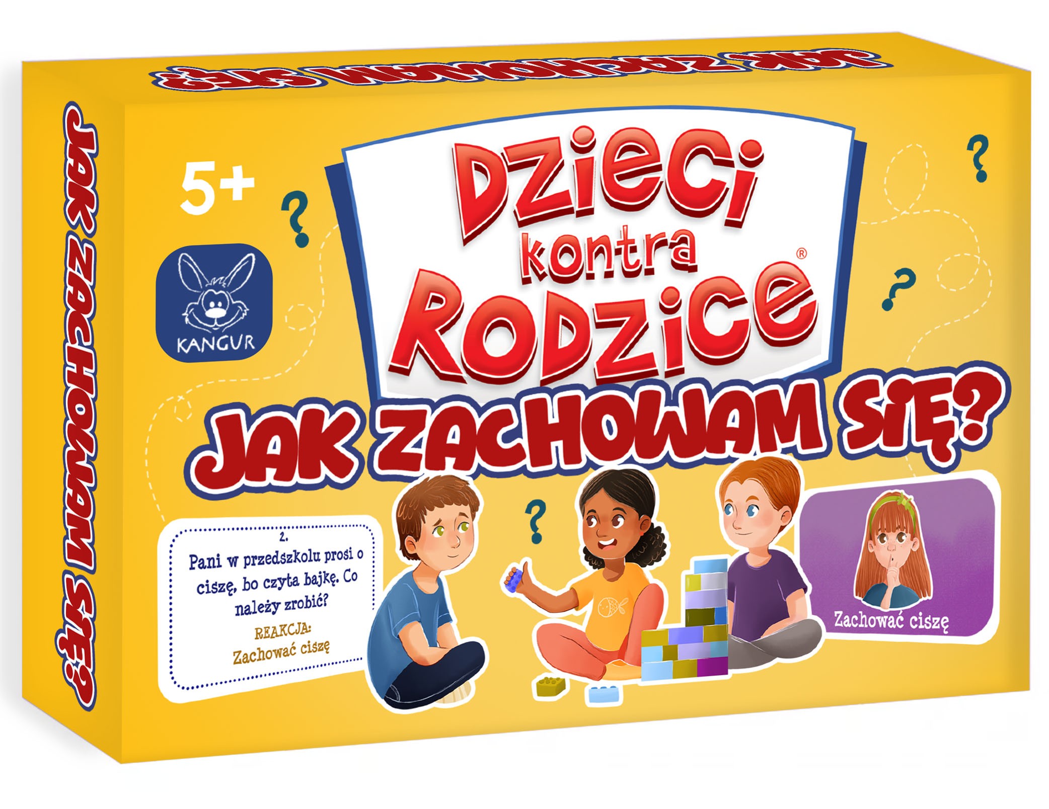 Karty reakcji i opisów sytuacji w grze edukacyjnej Dzieci kontra Rodzice KANGUR