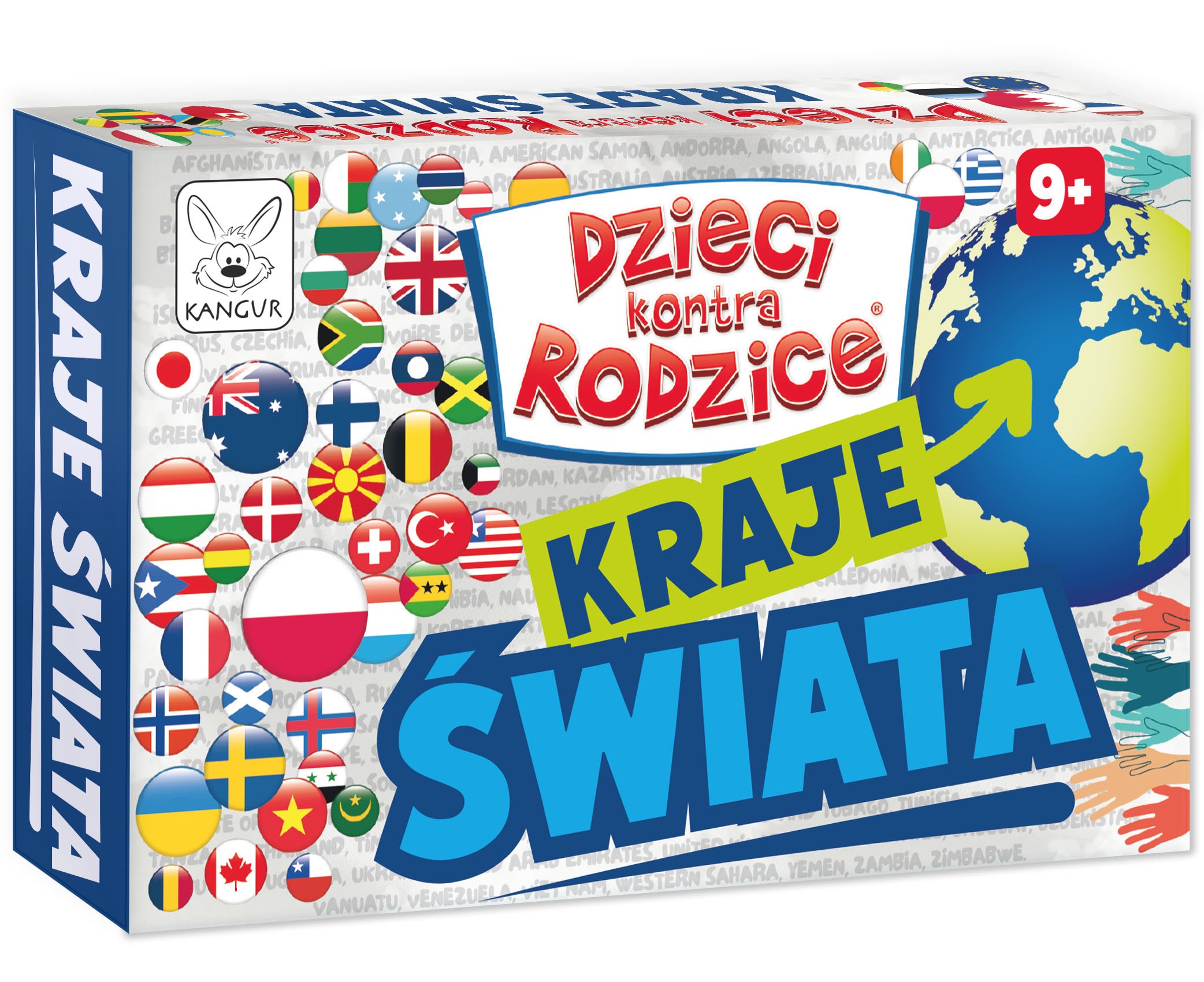 Quiz edukacyjny Dzieci kontra Rodzice Kraje Świata KANGUR z 156 pytaniami o 26 państwach