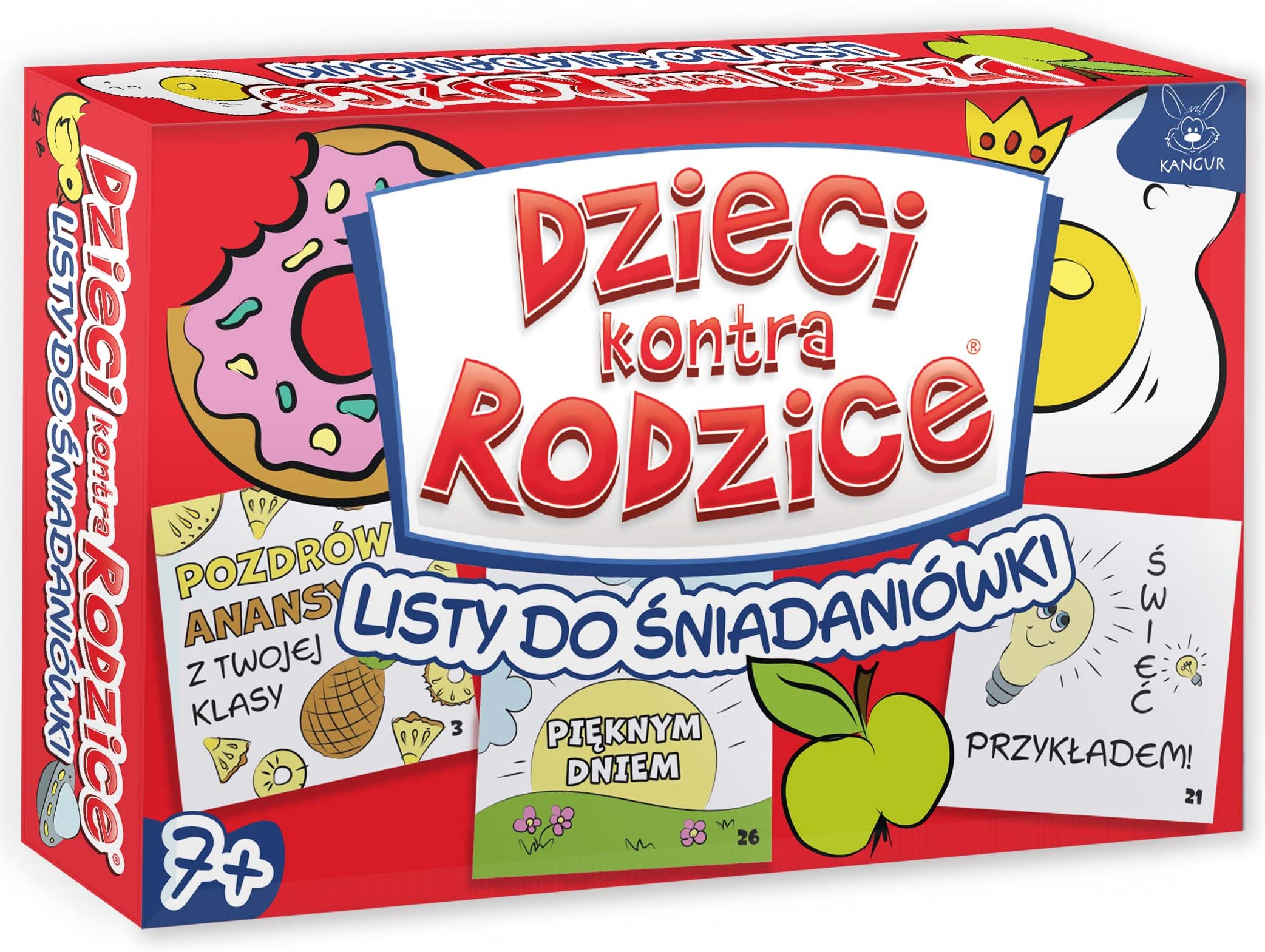 Dzieci kontra Rodzice Listy do Śniadaniówki KANGUR kolorowe kartki z wiadomościami dla dziecka