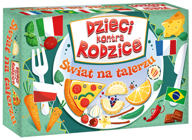 Quiz rodzinny Dzieci kontra Rodzice Świat na talerzu - gra edukacyjna KANGUR