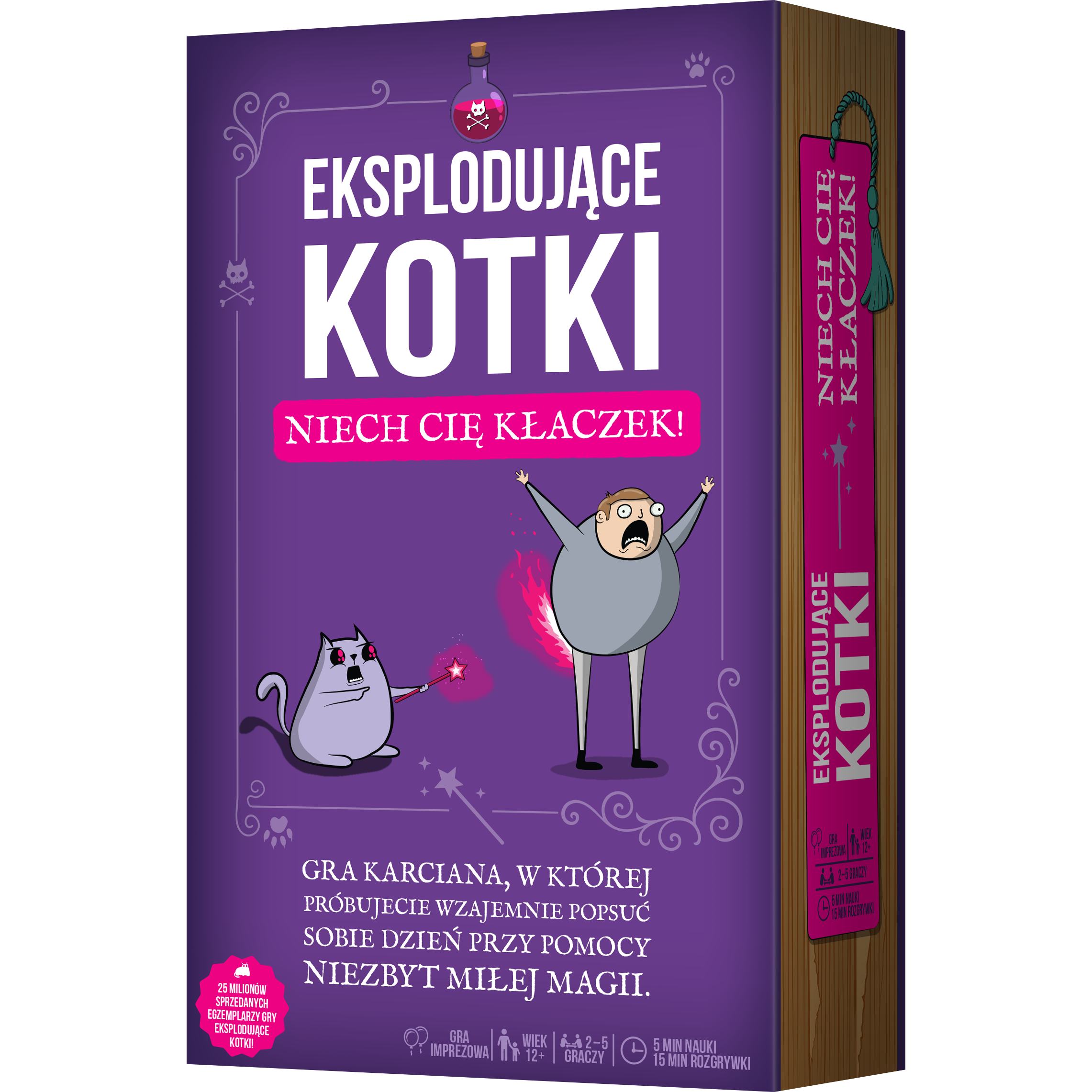 Eksplodujące Kotki: Niech cię kłaczek! — pudełko gry karcianej REBEL
