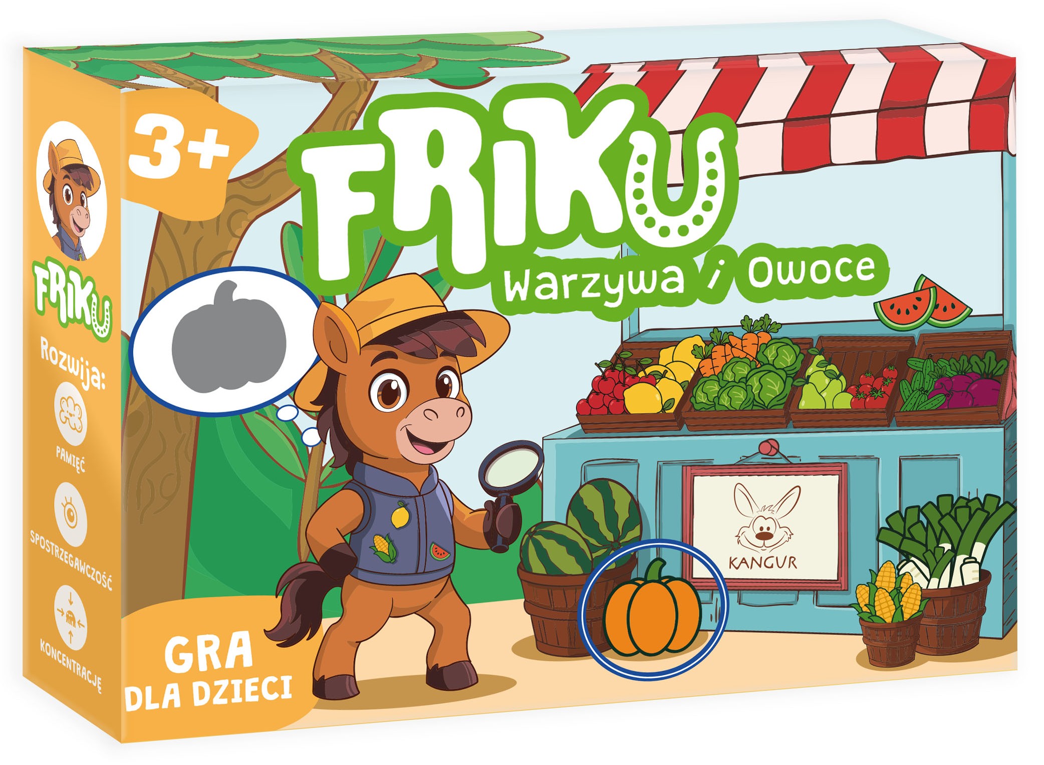 Kangur FRIKU Warzywa i Owoce – kolorowe karty i kafelki do nauki rozpoznawania owoców i warzyw