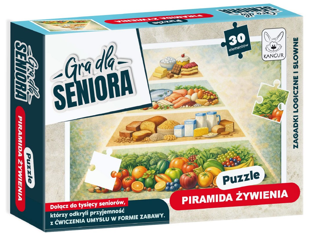 Puzzle Piramida Żywienia 30 elementów KANGUR dla seniorów 70+
