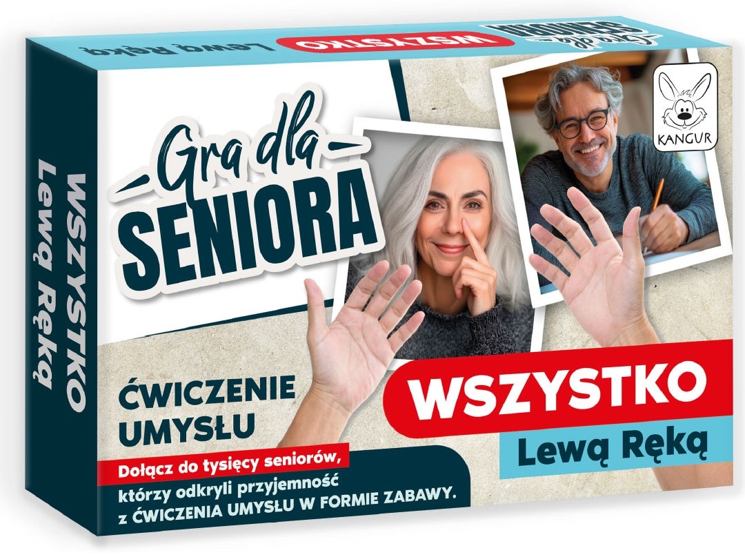 Gra dla Seniora Wszystko lewą ręką marki Kangur – zestaw aktywizujący koncentrację i koordynację