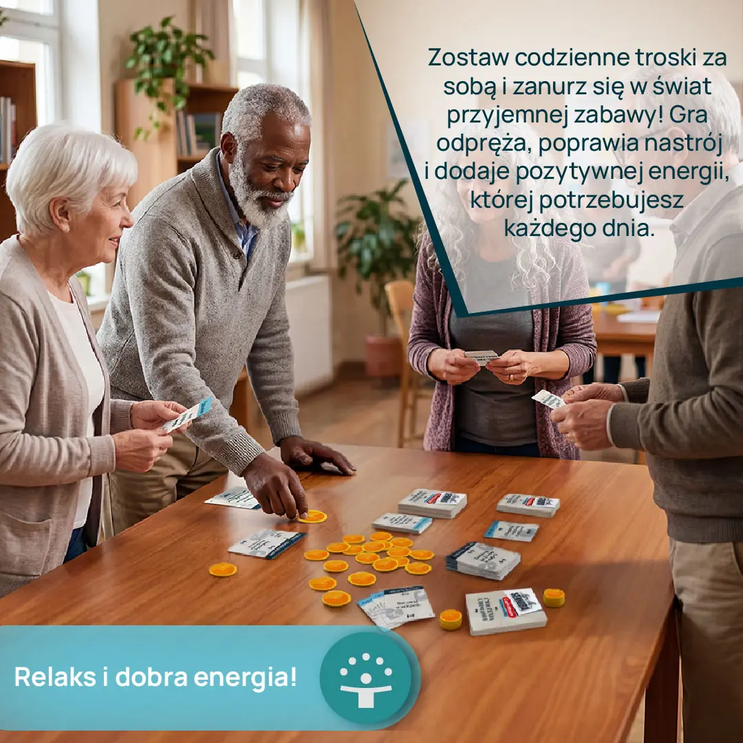 Plansza i karty do gry dla seniorów Ćwiczenia Dwuzadaniowe KANGUR