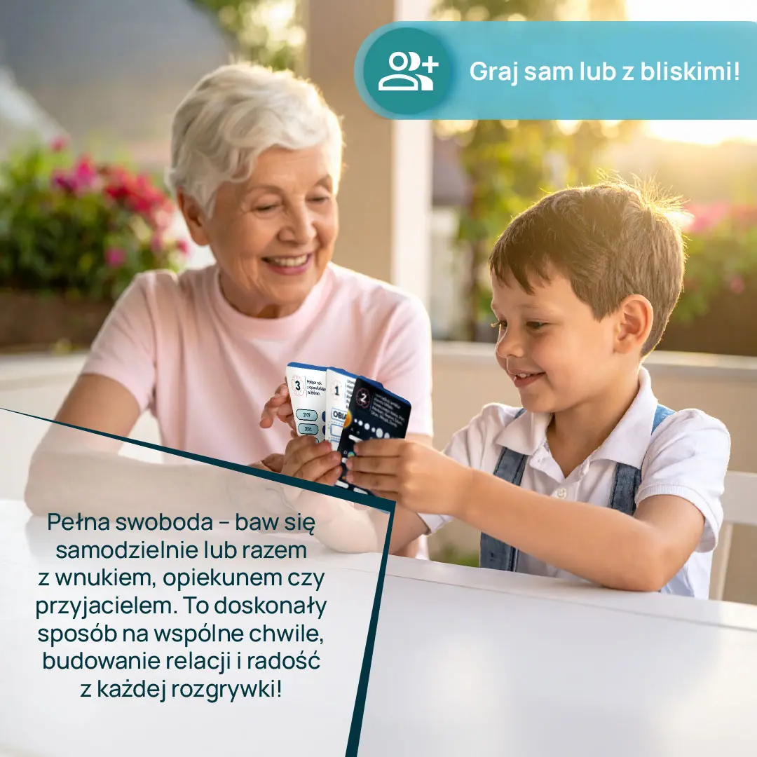 Zbliżenie na karty z zadaniami logicznymi dla seniorów z gry KANGUR