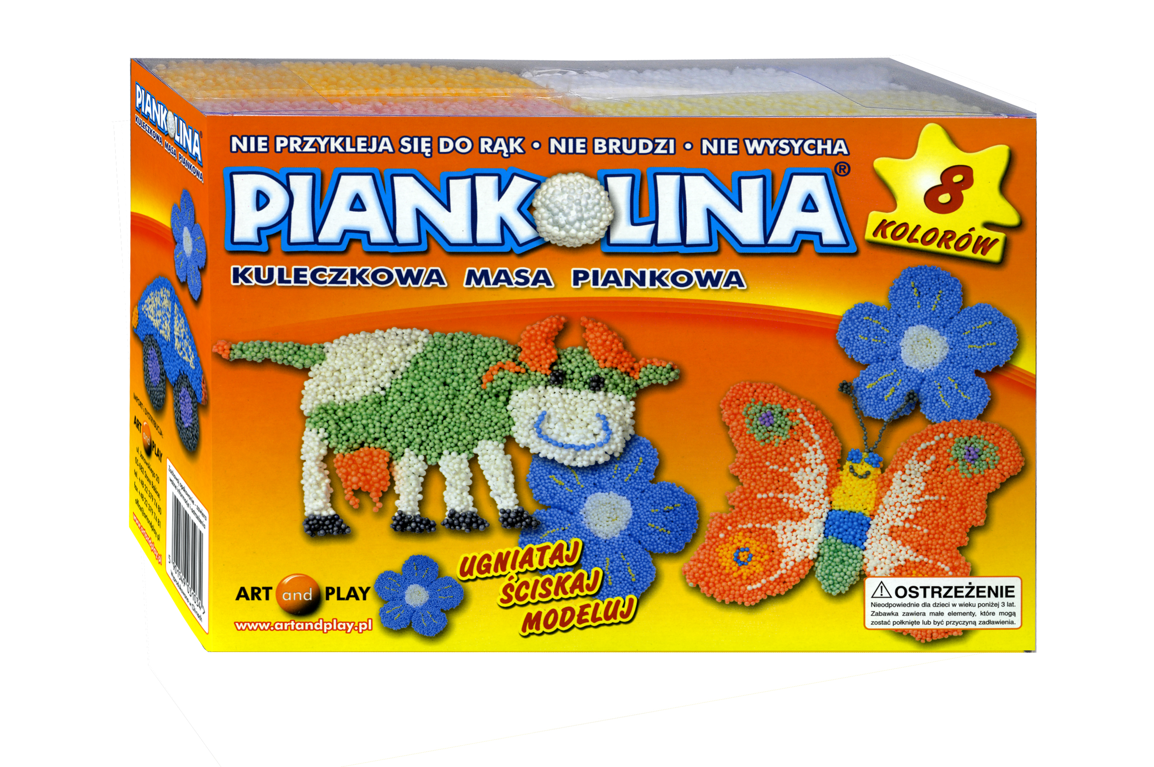 Piankolina ART AND PLAY - lekka, miękka masa plastyczna w 8 kolorach do kreatywnych zabaw