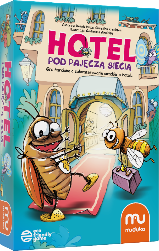 Hotel pod pajęczą siecią Muduko PAP, edukacyjna gra karciana o owadach