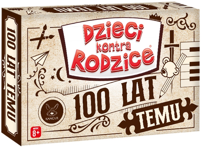 Plansza i elementy gry Dzieci kontra Rodzice. 100 lat temu KANGUR