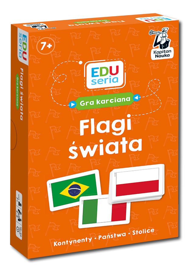 Gra edukacyjna Flagi świata Edgard PAP – zestaw 55 kart do nauki flag i stolic