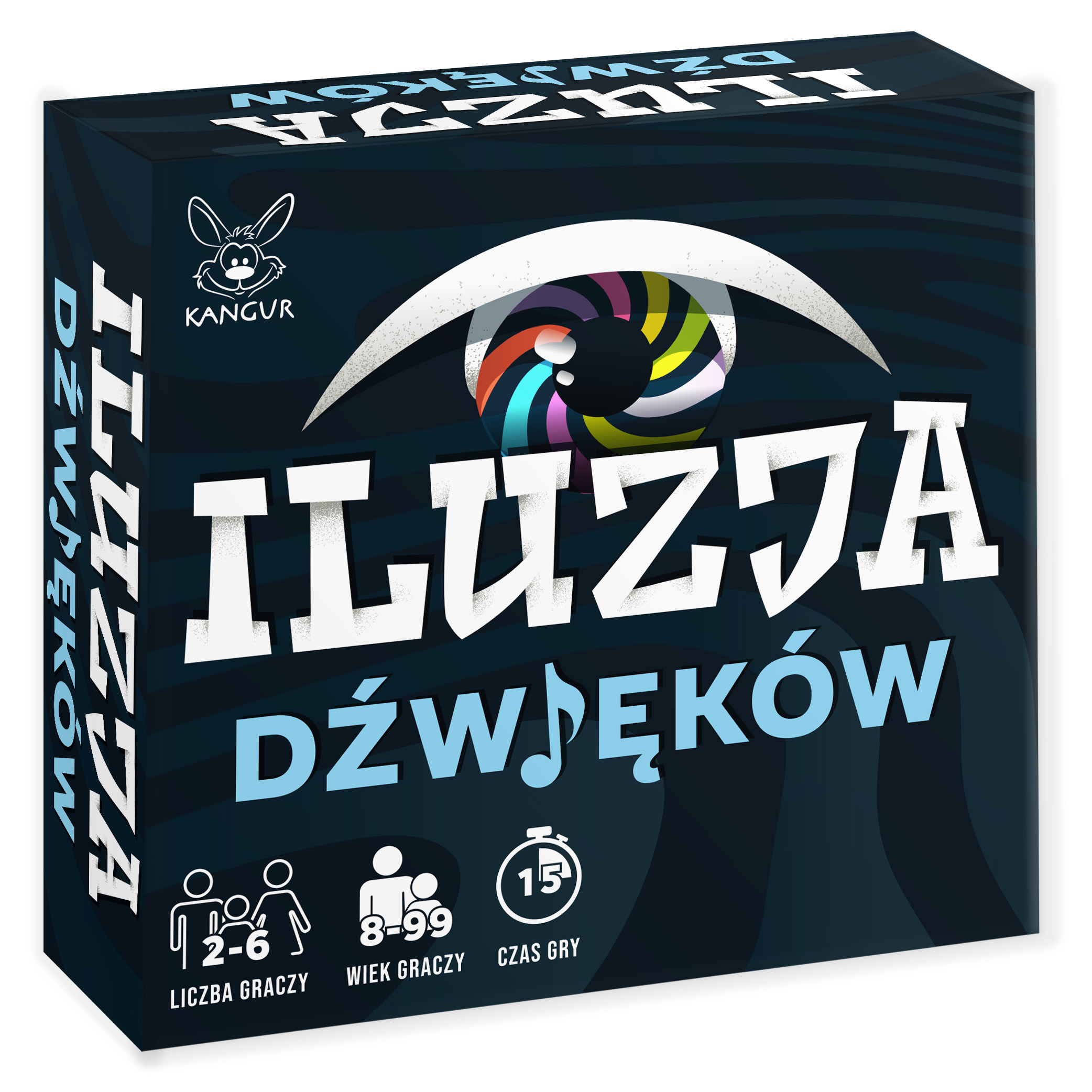Karty z grą Iluzja dźwięków KANGUR – widok kart z napisami i ilustracjami