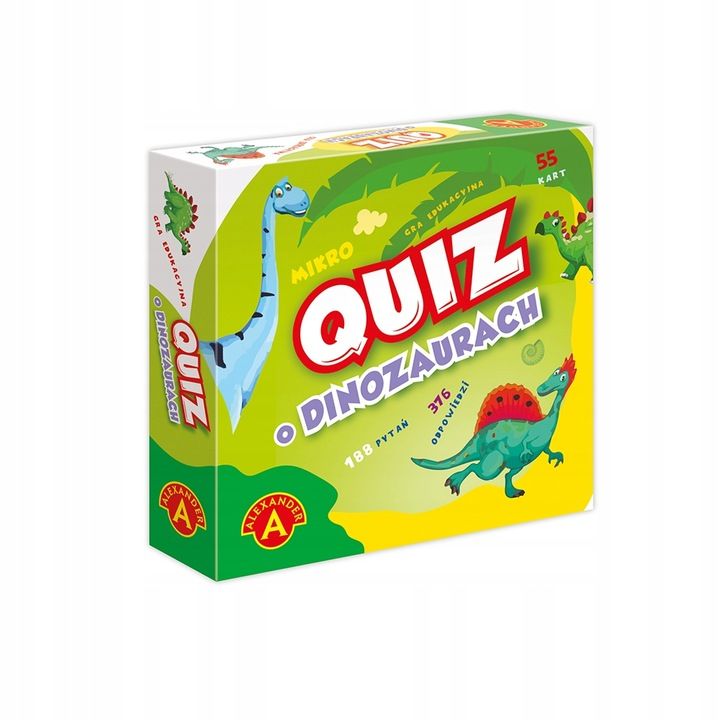 Karty gry Quiz o dinozaurach – detale i pytania