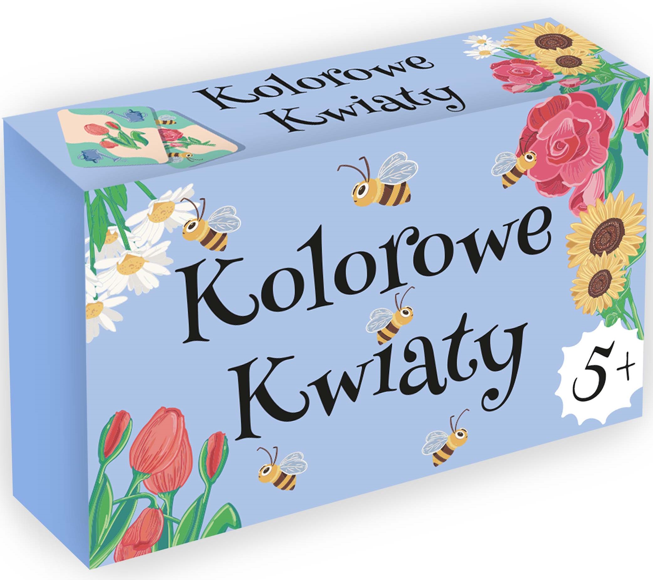 Kangur Kolorowe Kwiaty Mini gra karciana - kolorowe karty z kwiatami