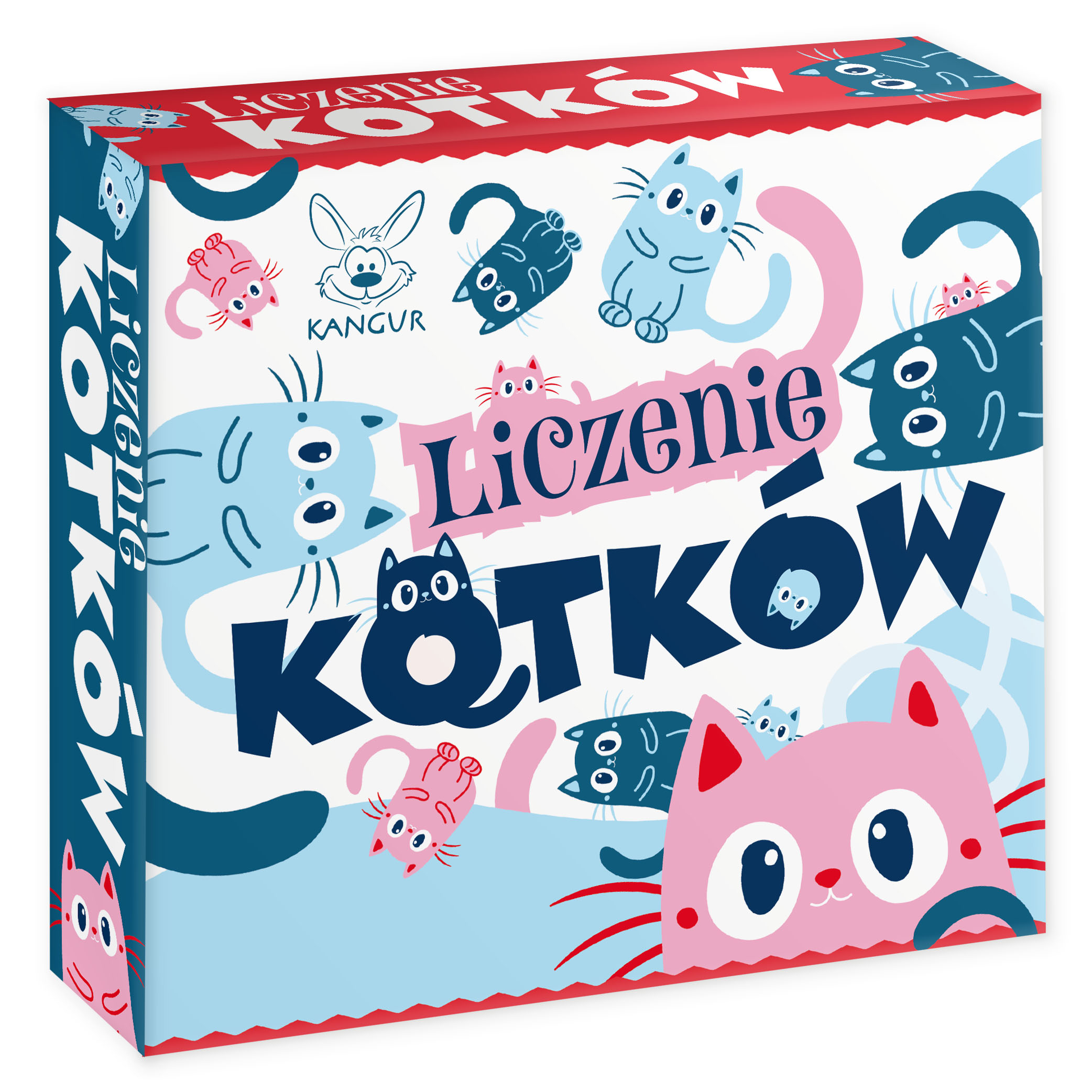 Kangur Liczenie Kotków gra edukacyjna z 30 kartami i kolorowymi żetonami kotków