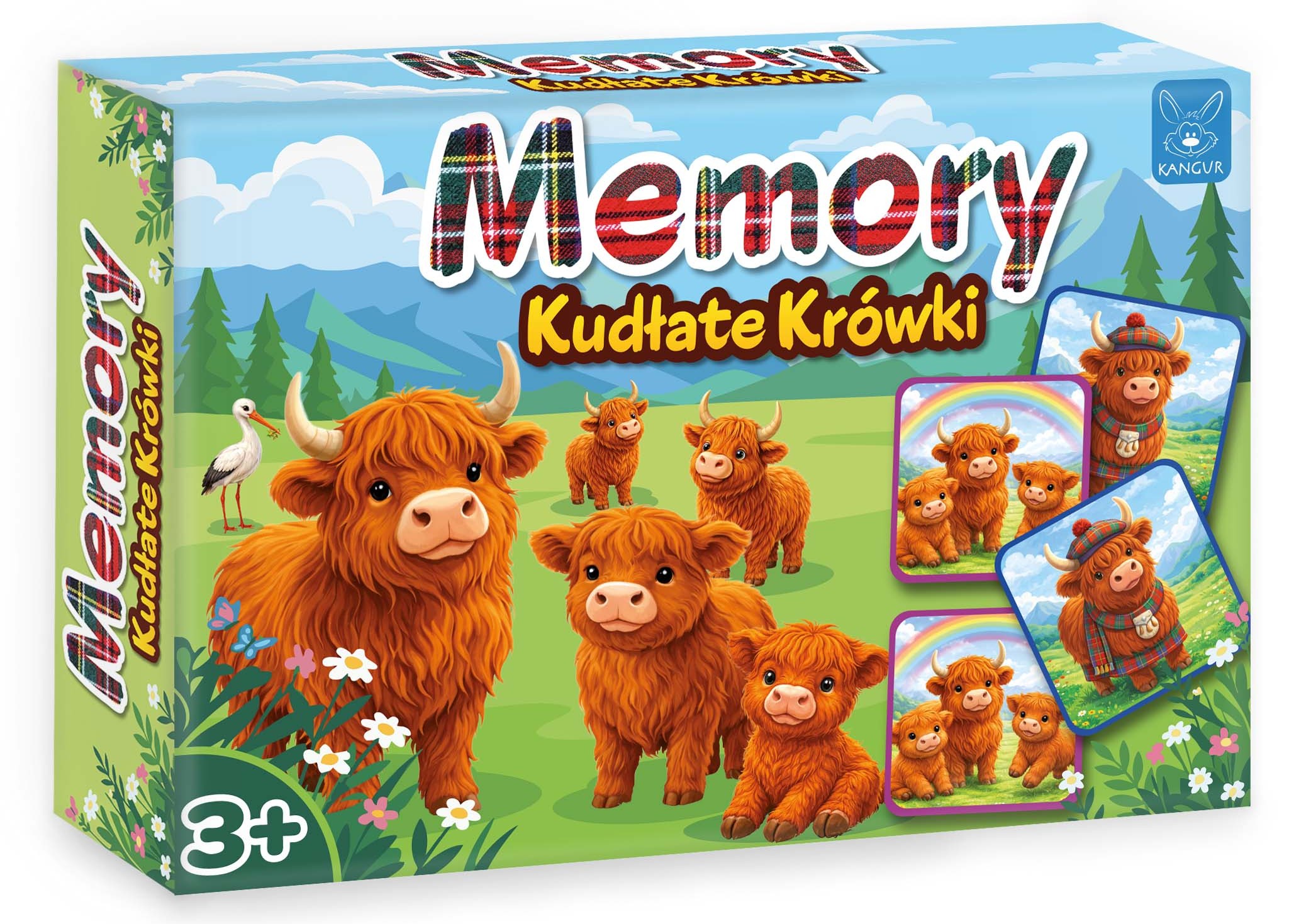 Memory Kudłate Krówki KANGUR - karty z ilustracjami krówek w zabawnych sytuacjach
