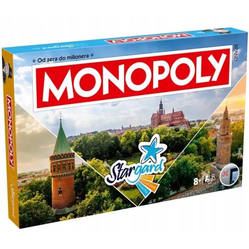 Zestaw elementów gry Monopoly Stargard z pionkami i kartami