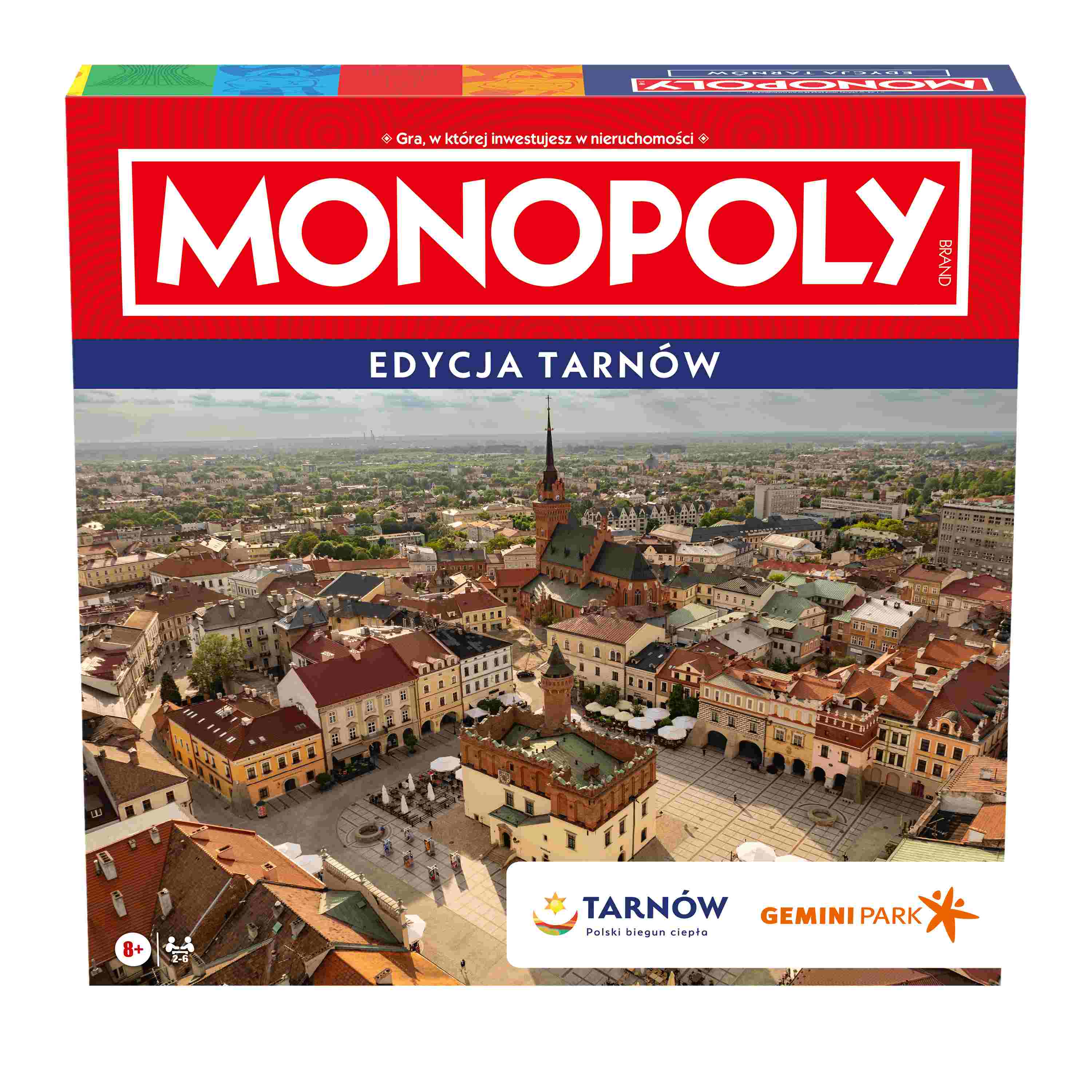 Monopoly Tarnów – miejska edycja gry planszowej Winning Moves z planszą i pionkami