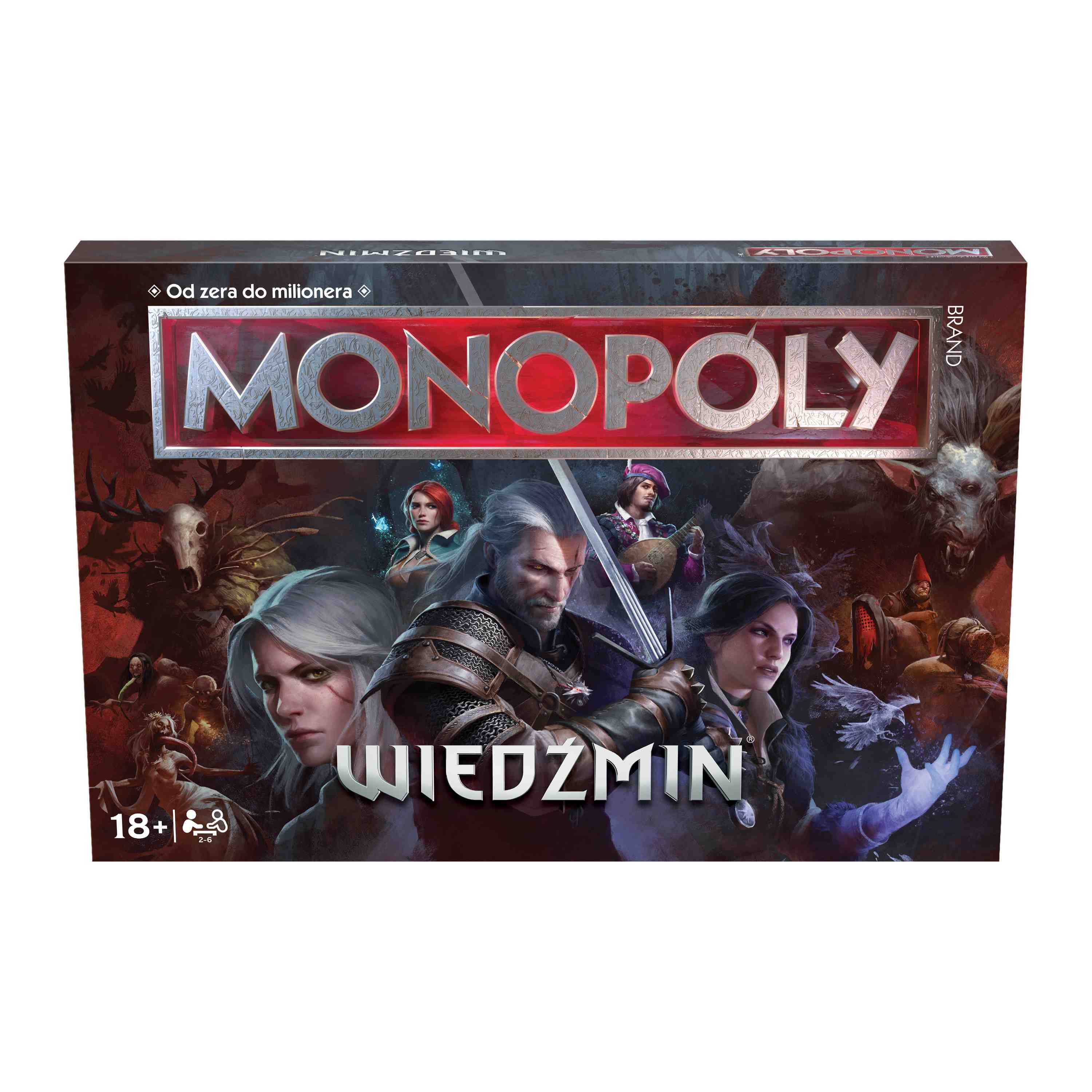 Plansza i elementy gry Monopoly Wiedźmin od Winning Moves