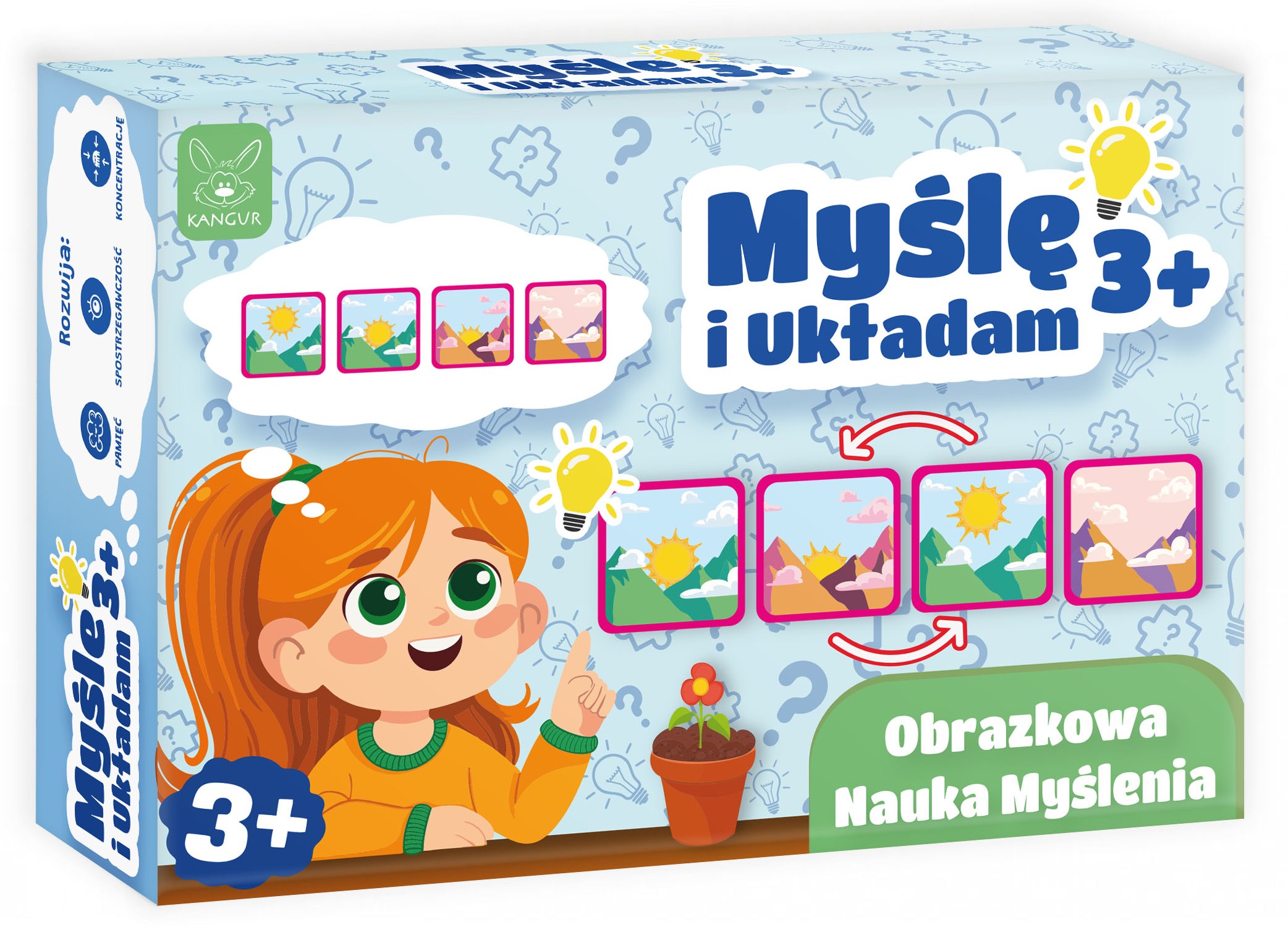 Elementy gry Myślę i Układam - kolorowe ilustracje do układania