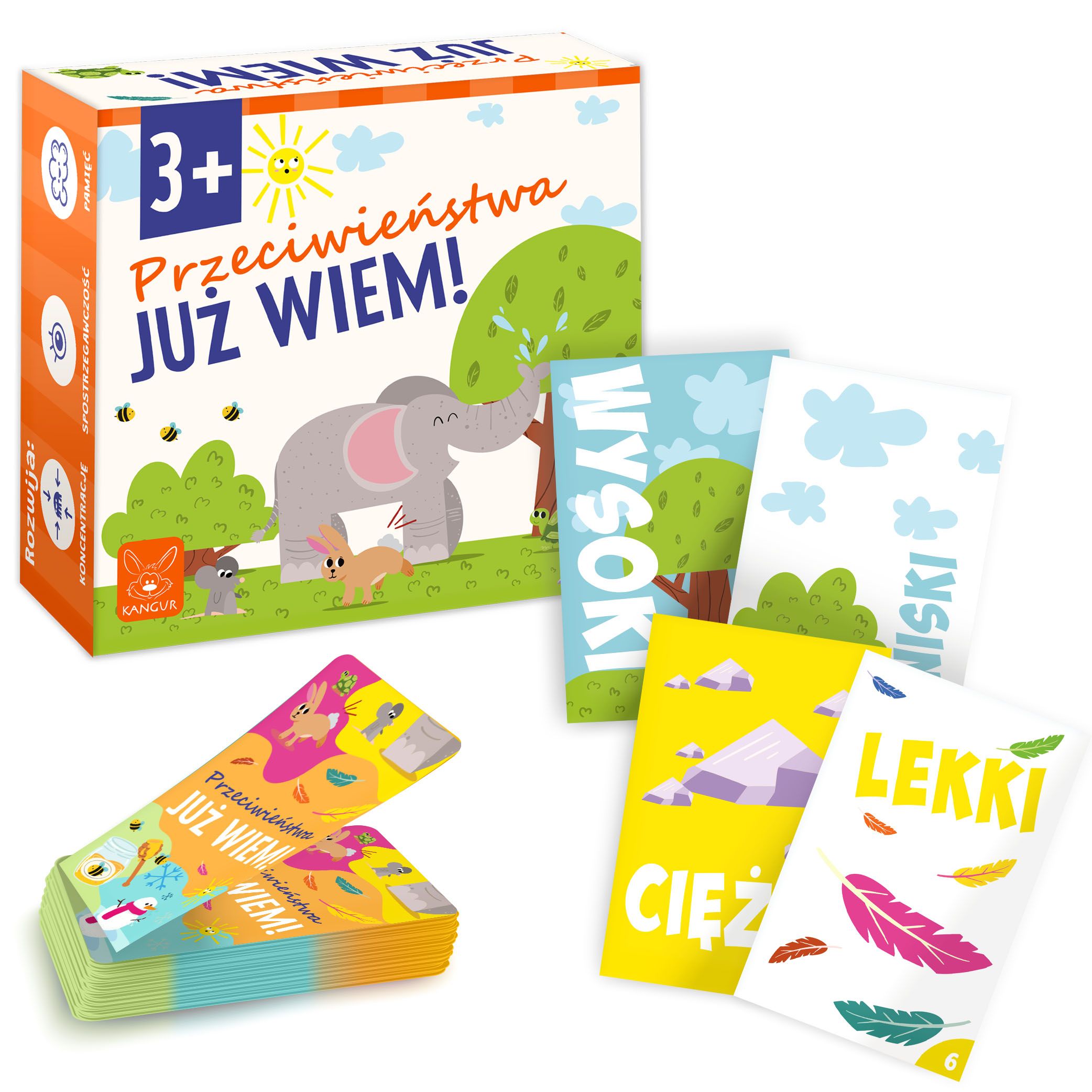 Gra edukacyjna Już Wiem 3+. Przeciwieństwa KANGUR - zestaw kart