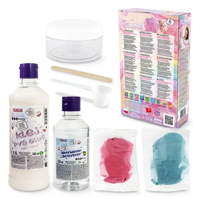 Kreatywny zestaw Tuban Slime Fluffy XL z różowym i niebieskim piaskiem Fluffy