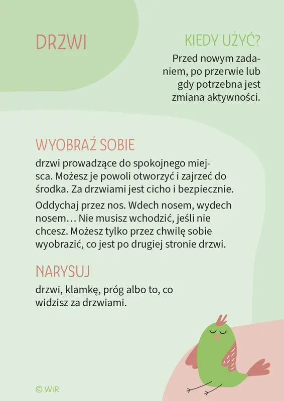 Karty edukacyjne Mikroprzerwy regulacyjne z ćwiczeniami oddechowymi i rysunkowymi dla klas 1–3