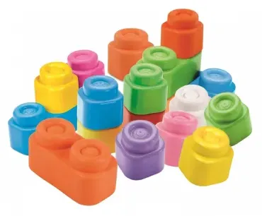 Kolorowe miękkie klocki Clementoni Clemmy Soft 20 elementów w przezroczystej torbie