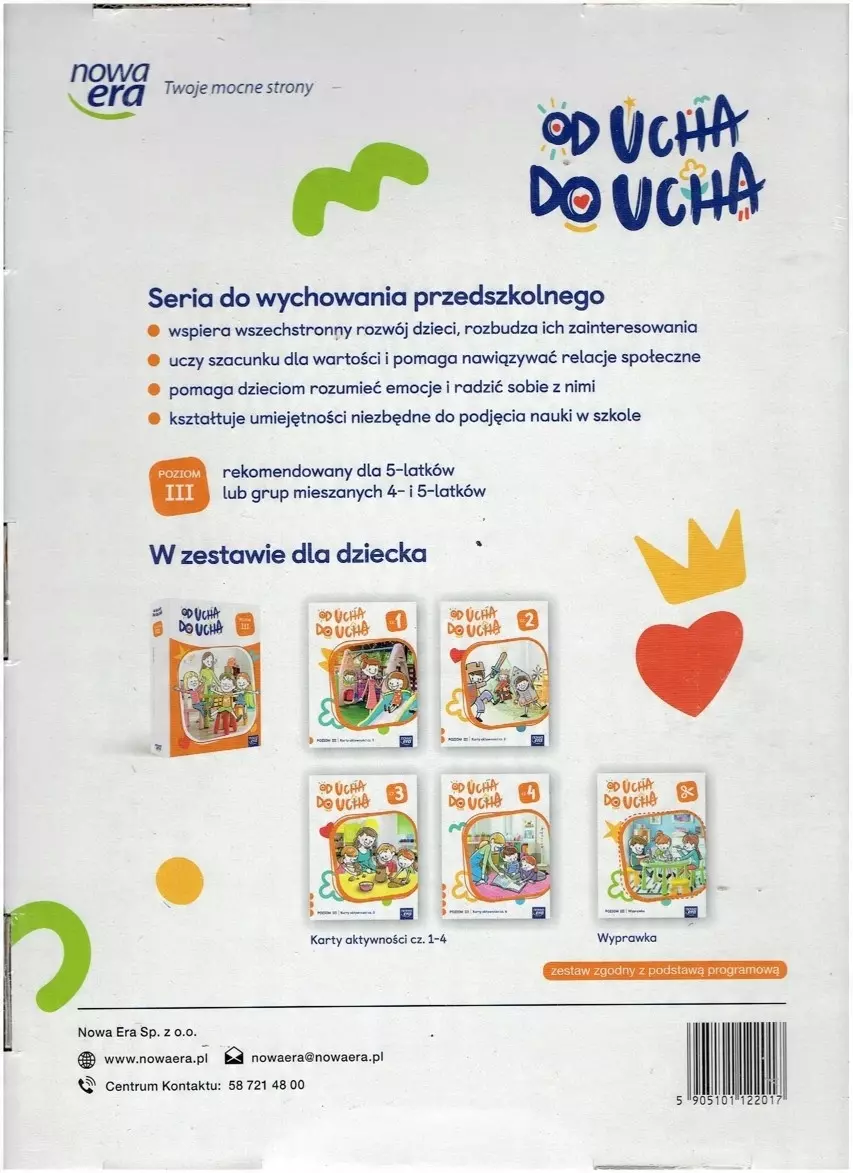 Karty aktywności i pomoce dydaktyczne z zestawu Od ucha do ucha 5-latki Poziom 3