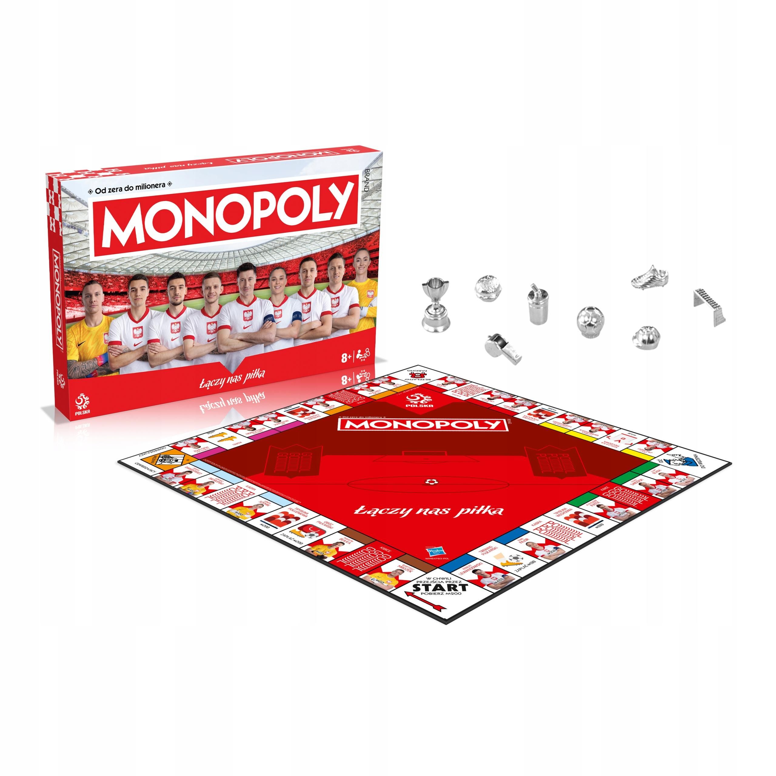 Monopoly PZPN piłkarska edycja gry planszowej Winning Moves z planszą i pionkami
