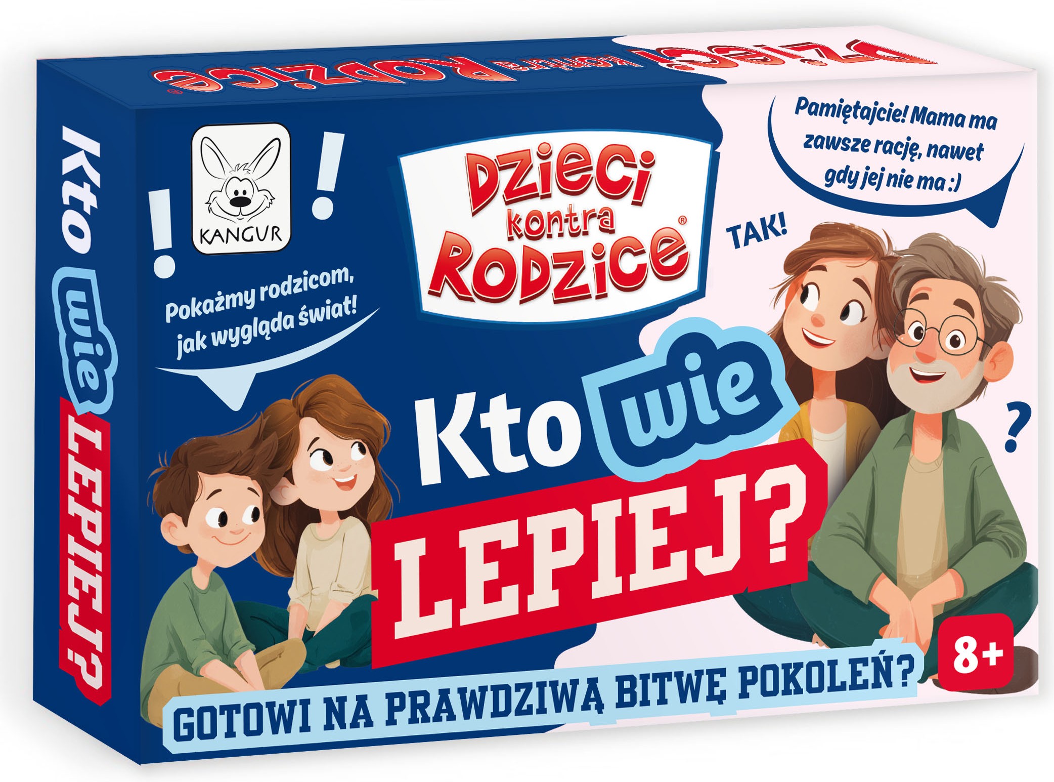 Dzieci kontra Rodzice KANGUR, rodzinna gra quizowa dla dzieci i dorosłych