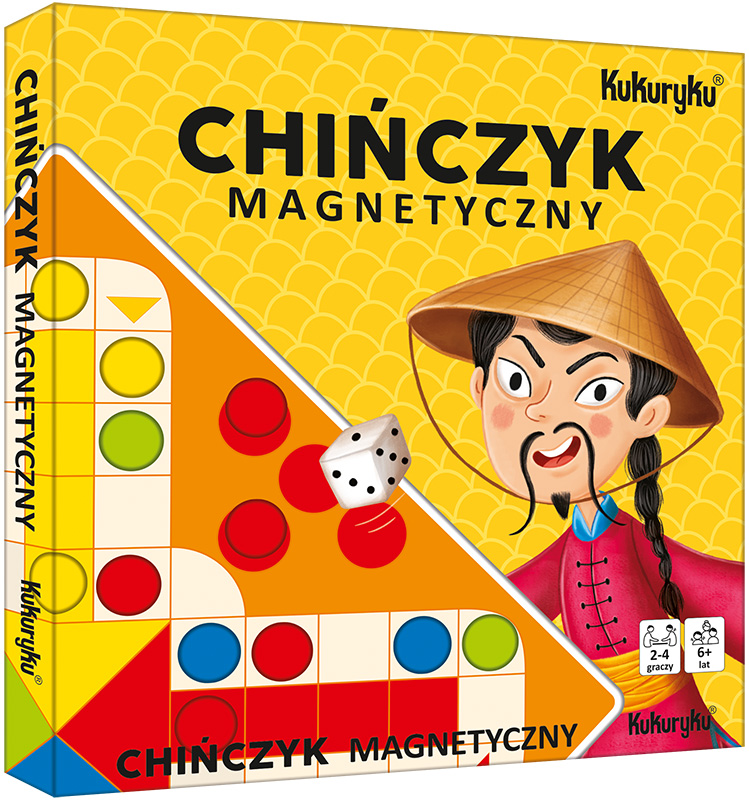 Chińczyk magnetyczny podróżna gra planszowa KUKURYKU – plansza i pionki