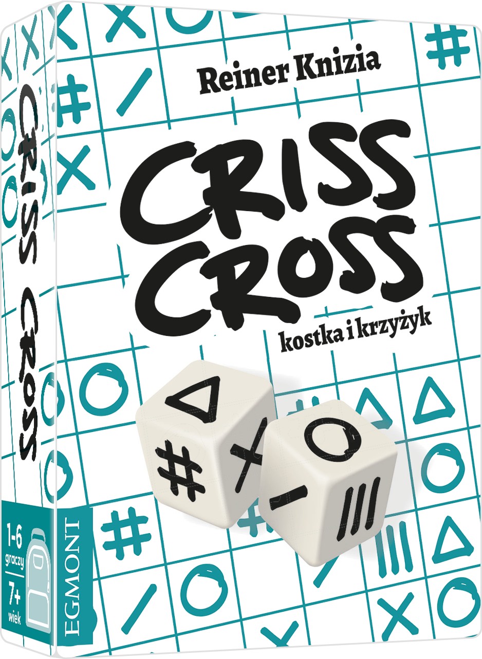 Plansza do gry Criss Cross z symbolami na kościach i arkuszami