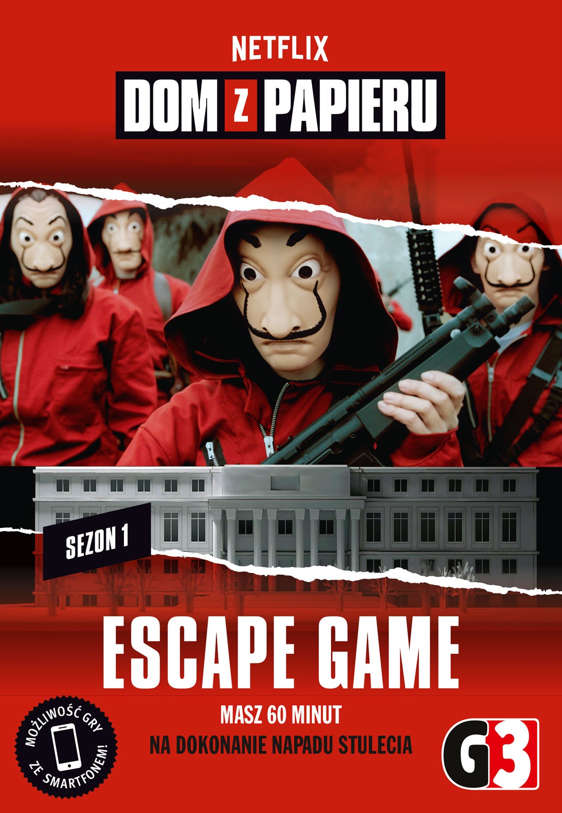 Dom z papieru, gra Escape Room z kartami wskazówek i etapów