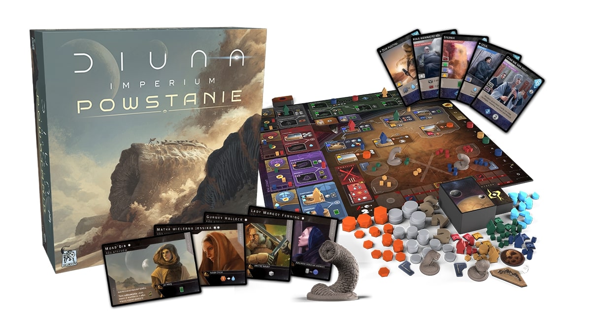 Gra planszowa Diuna: Imperium – Powstanie Lucky Duck Games, plansza i komponenty