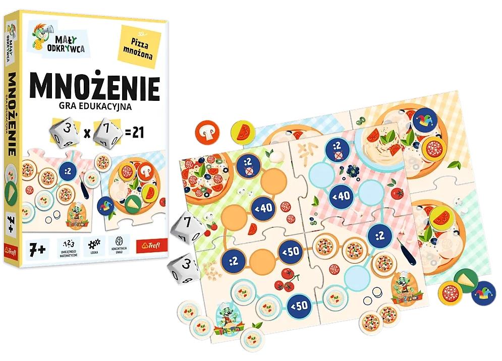 Edukacyjna gra Mały Odkrywca. Mnożenie Trefl PAP - plansza i elementy