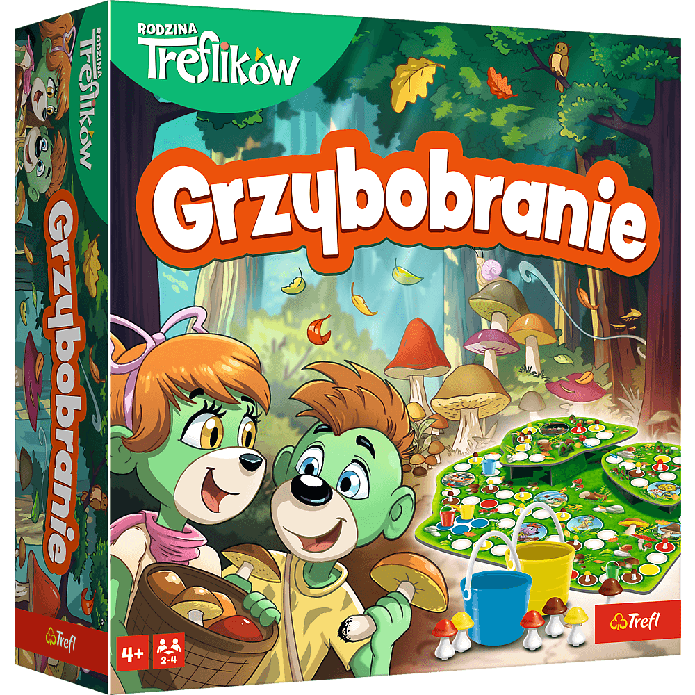 Plansza gry Rodzina Treflików 256x256 mm – widok z góry i elementy gry