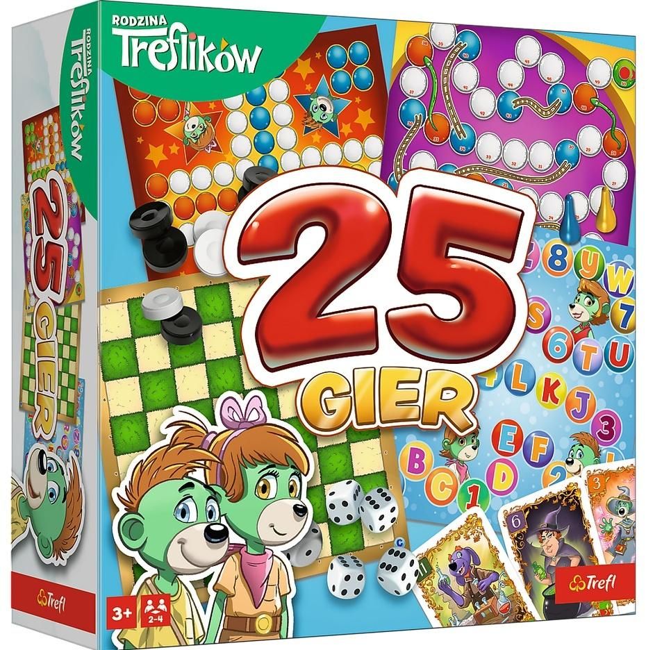 Kalejdoskop 25 gier Rodzina Treflików Trefl PAP - zestaw planszowych gier rodzinnych 260x260 mm