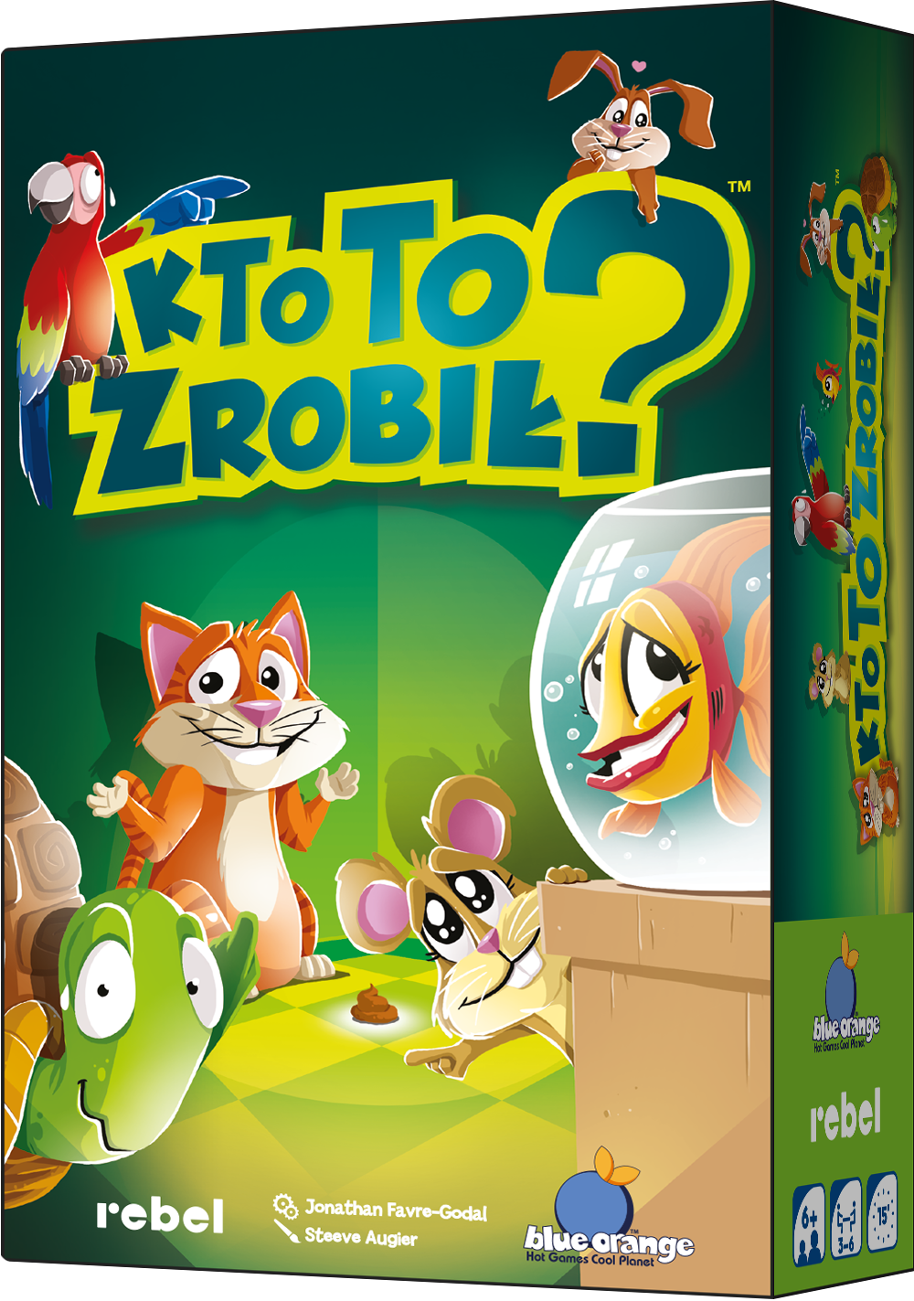 Zestaw kart gry Kto to zrobił? detal ilustracji zwierząt REBEL