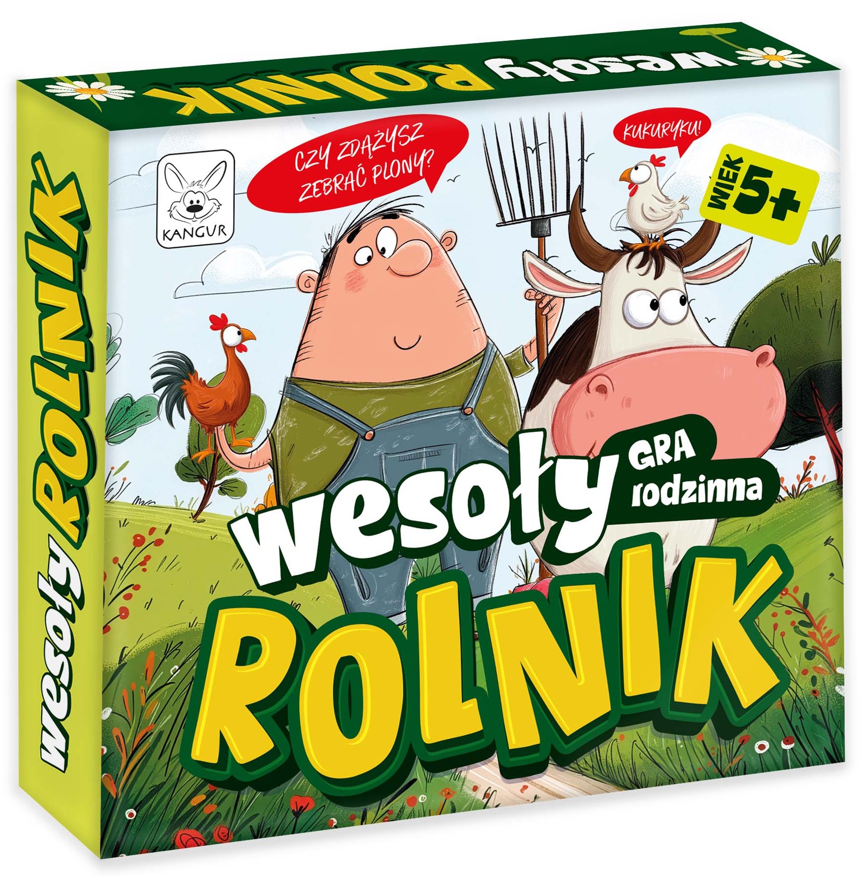 Karty i żetony gry Wesoły Rolnik KANGUR - kolorowe pola i zwierzęta