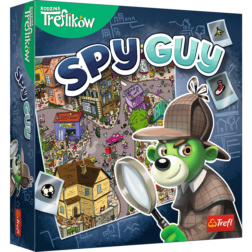 Plansza do gry detektywistycznej Spy Guy Trefl PAP z kolorową grafiką miasta