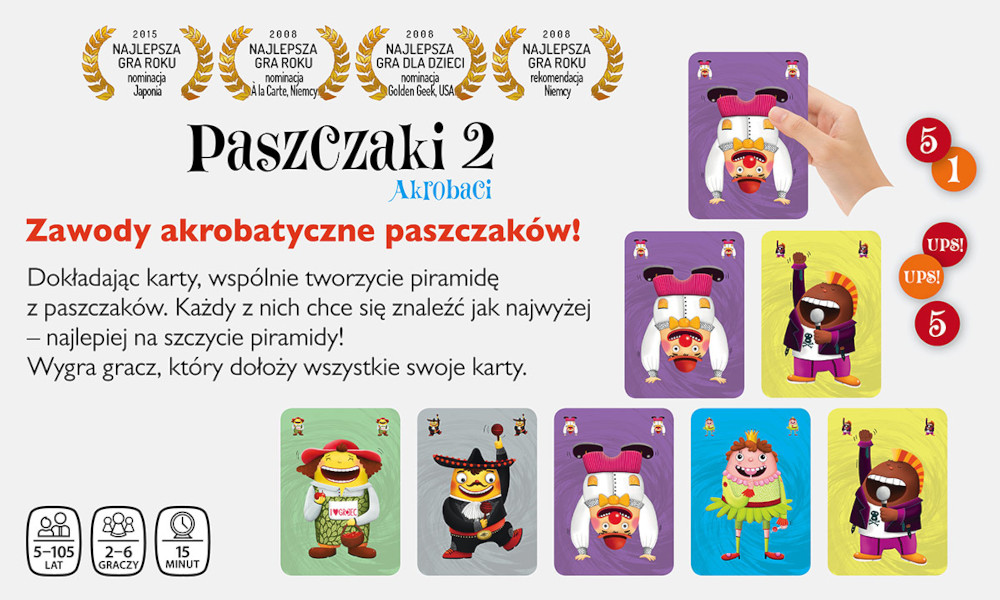Zbliżenie na karty gry Paszczaki 2: Akrobaci z serii NASZA KSIĘGARNIA