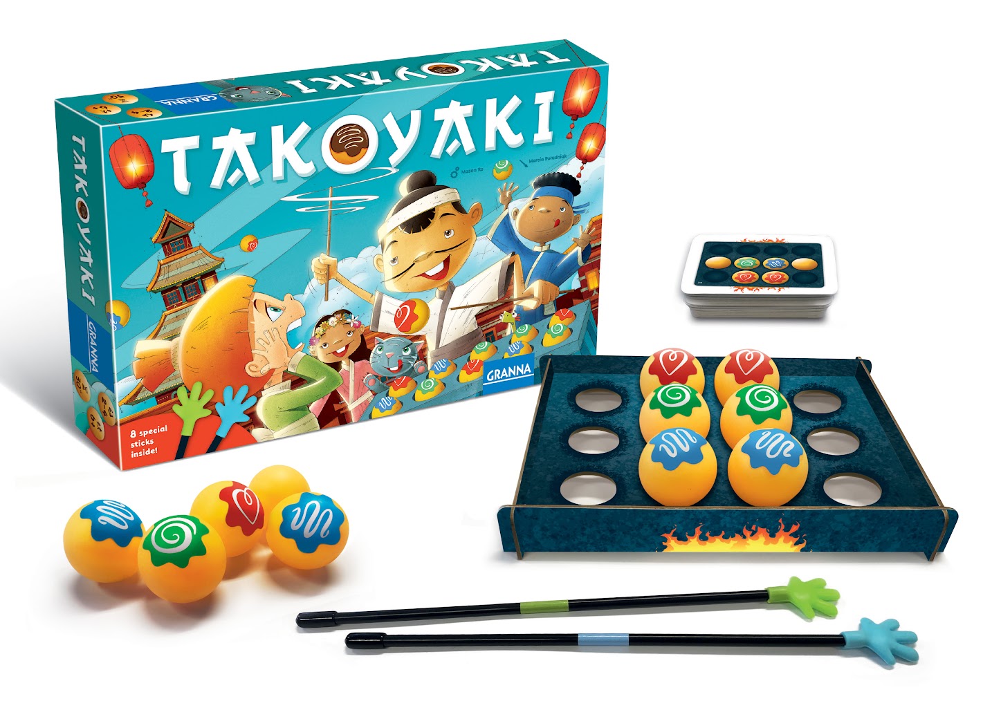 Gra zręcznościowa Takoyaki GRANNA z pałeczkami i kulkami