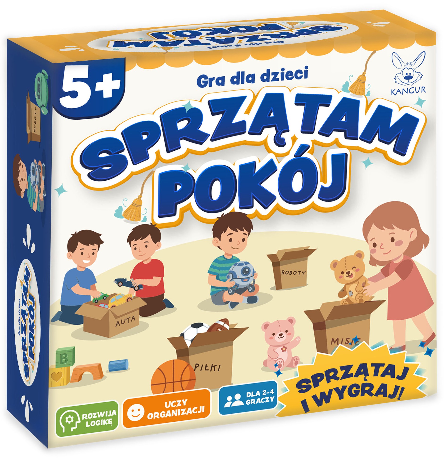 Karty edukacyjnej gry Sprzątam Pokój z ilustracjami przedmiotów do uporządkowania