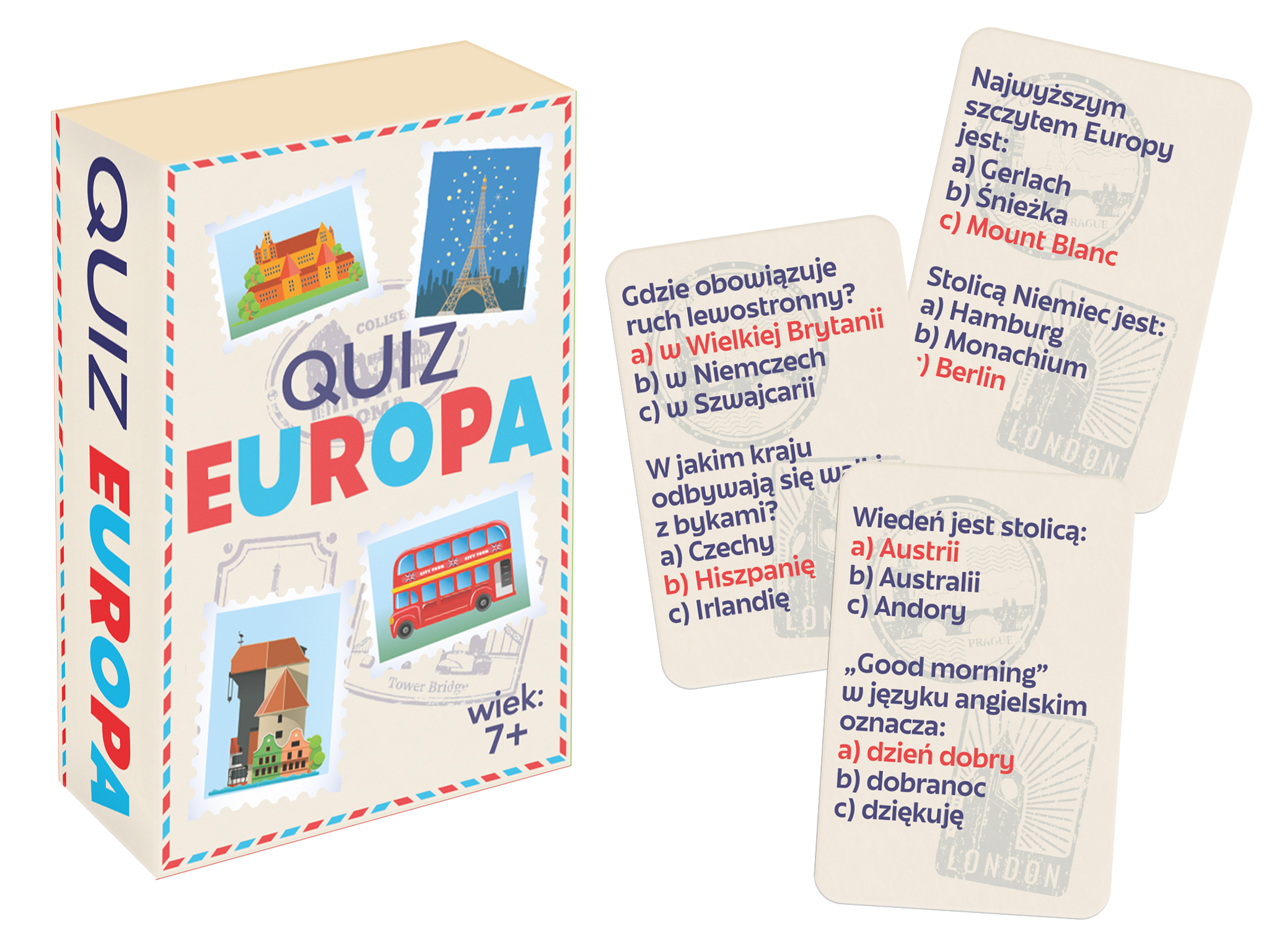 Quiz Europa MINI edukacyjna gra quizowa KANGUR