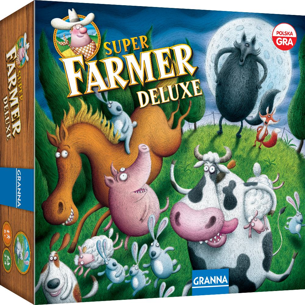 Superfarmer Deluxe BRAIN GAMES, rodzinna gra planszowa o hodowli zwierząt od 6 lat