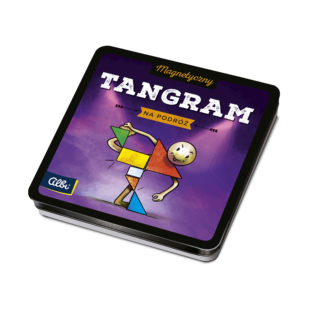 Tangram magnetyczny ALBI – podróżna gra logiczna z 7 elementami w opakowaniu 135x135 mm