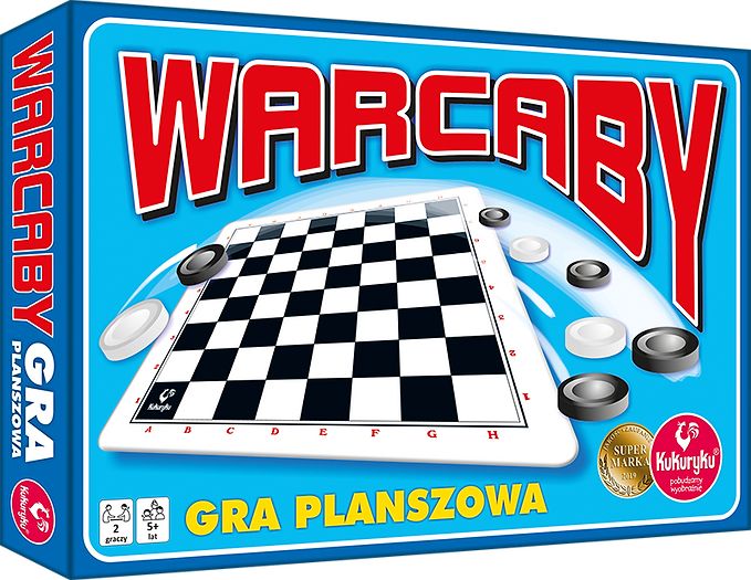 Plansza do gry Warcaby KUKURYKU 240x165 mm z drewnianymi pionami